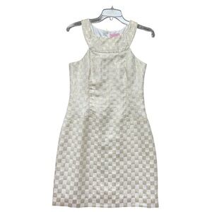 LILLY PULITZER Gold/ivory checkered dress, Size: 0